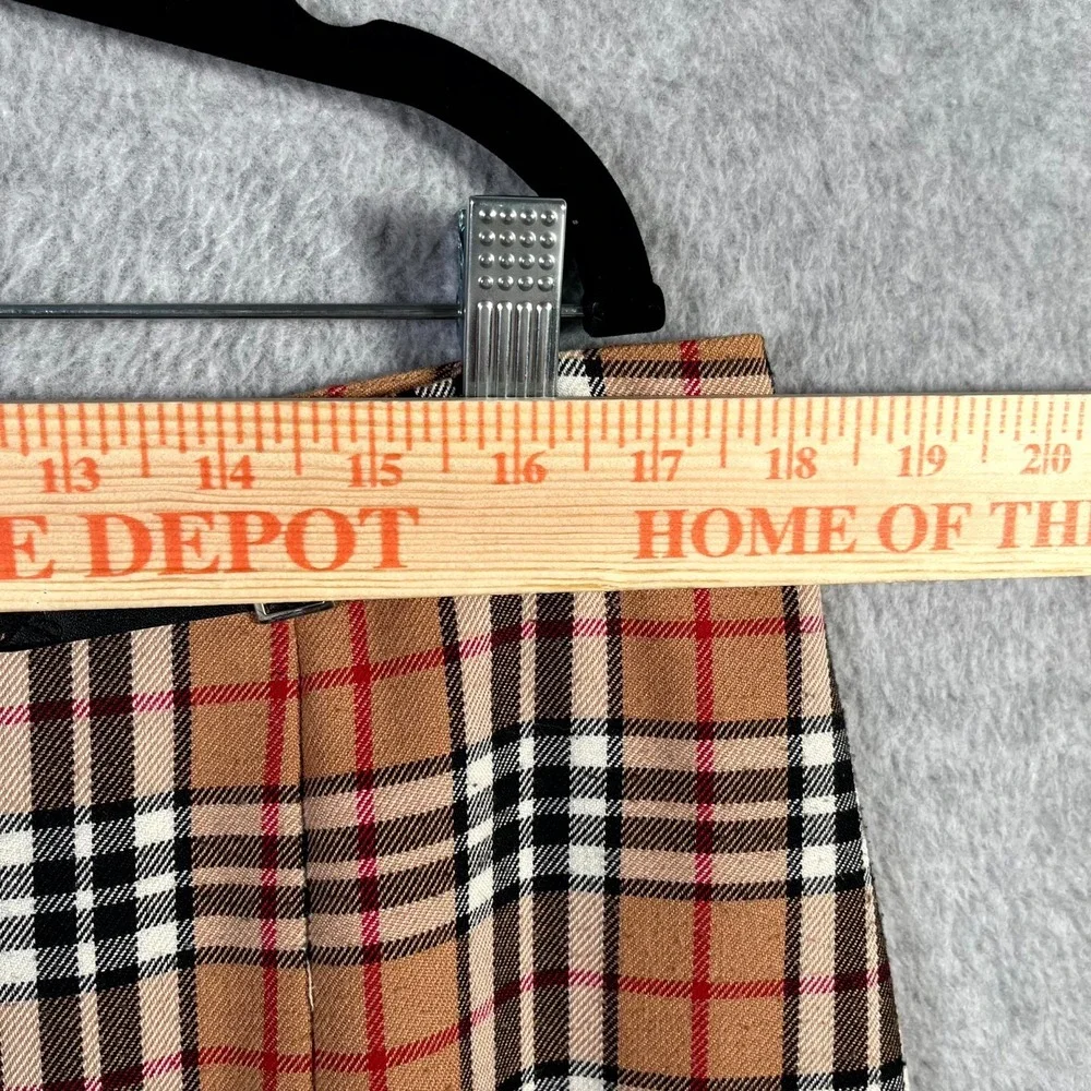 Sag Harbor Pencil Skirt Womens 16 Tan Tartan Plaid Back Zip Formal Business‎